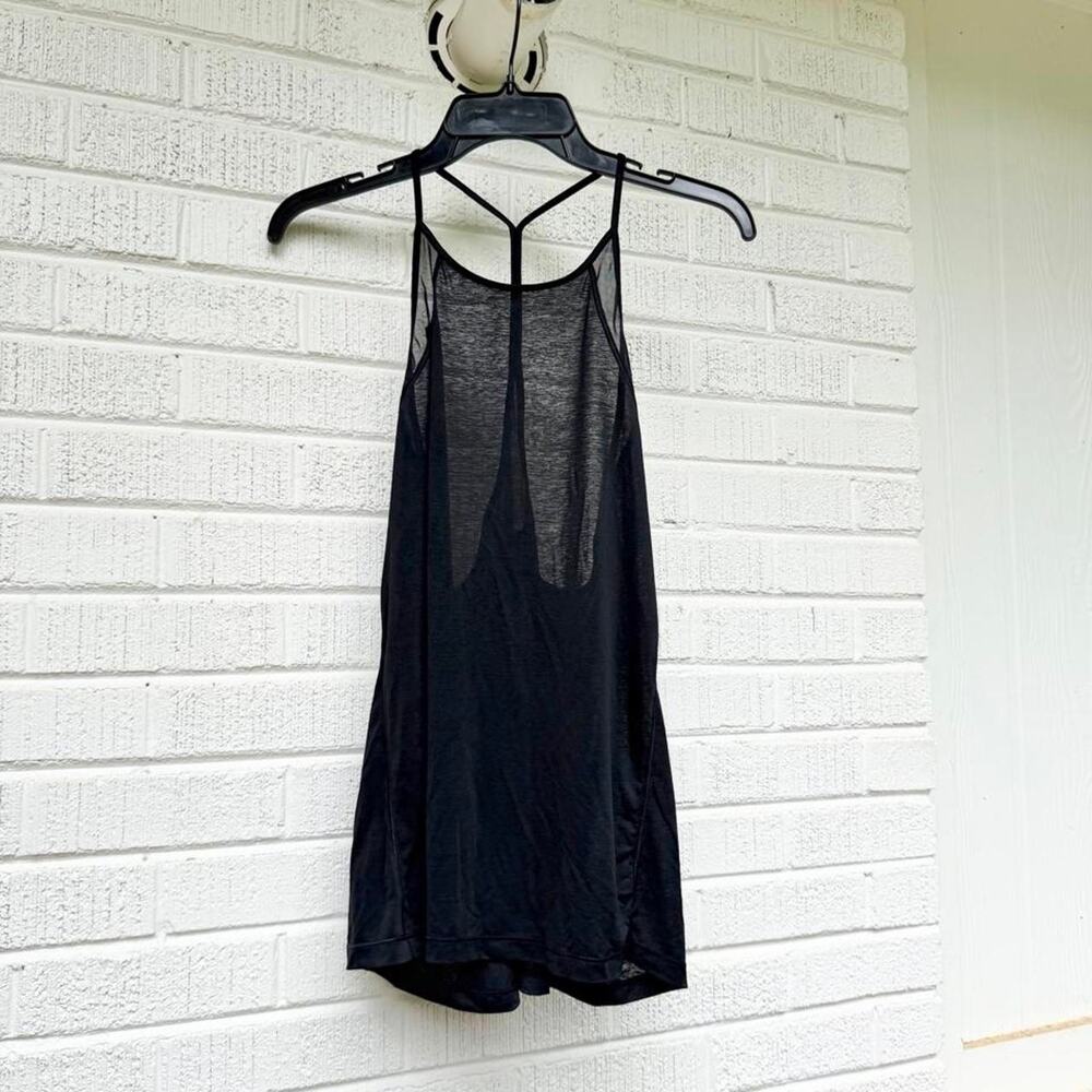 Lululemon Black Sheer Mesh Racerback Tank Top